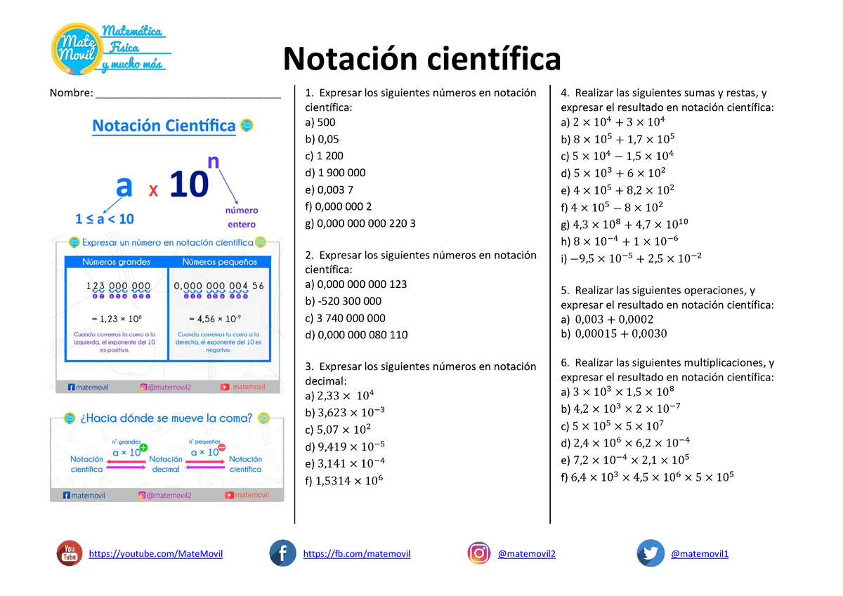 Notacion cientifica ejercicios resueltos pdf - Notación científica