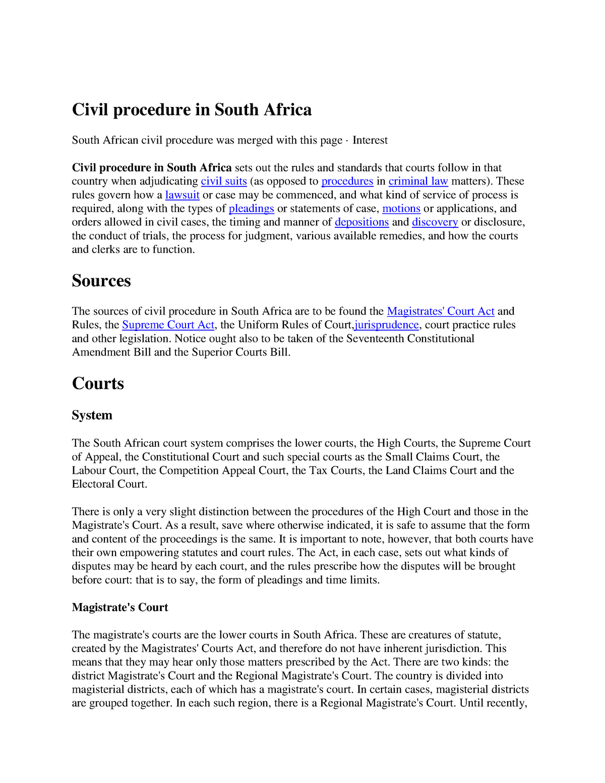 2 - Notes Used For Civil Procedure B - Civil Procedure In South Africa ...