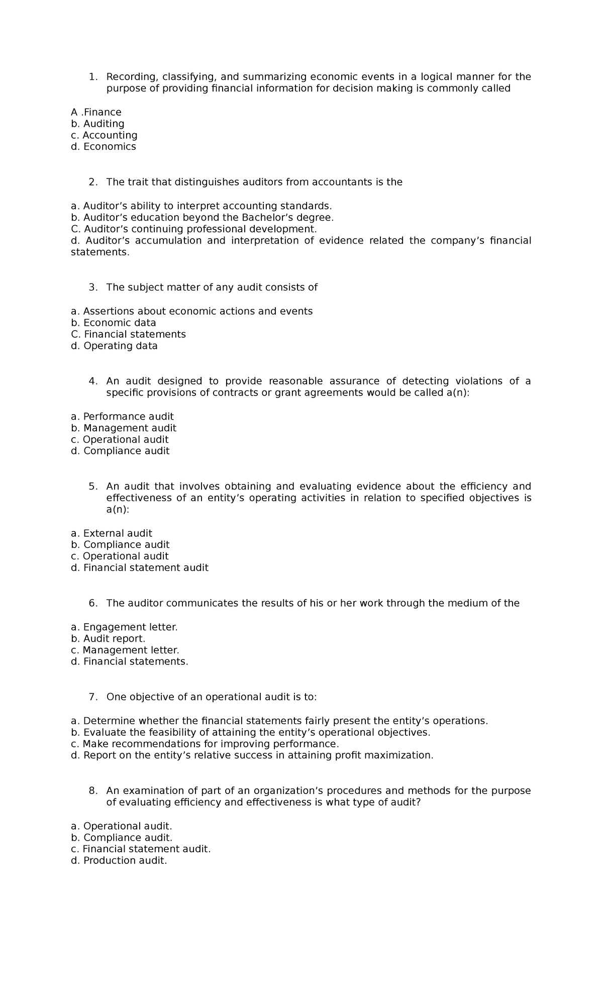 Auditing - Good stuff - Recording, classifying, and summarizing ...