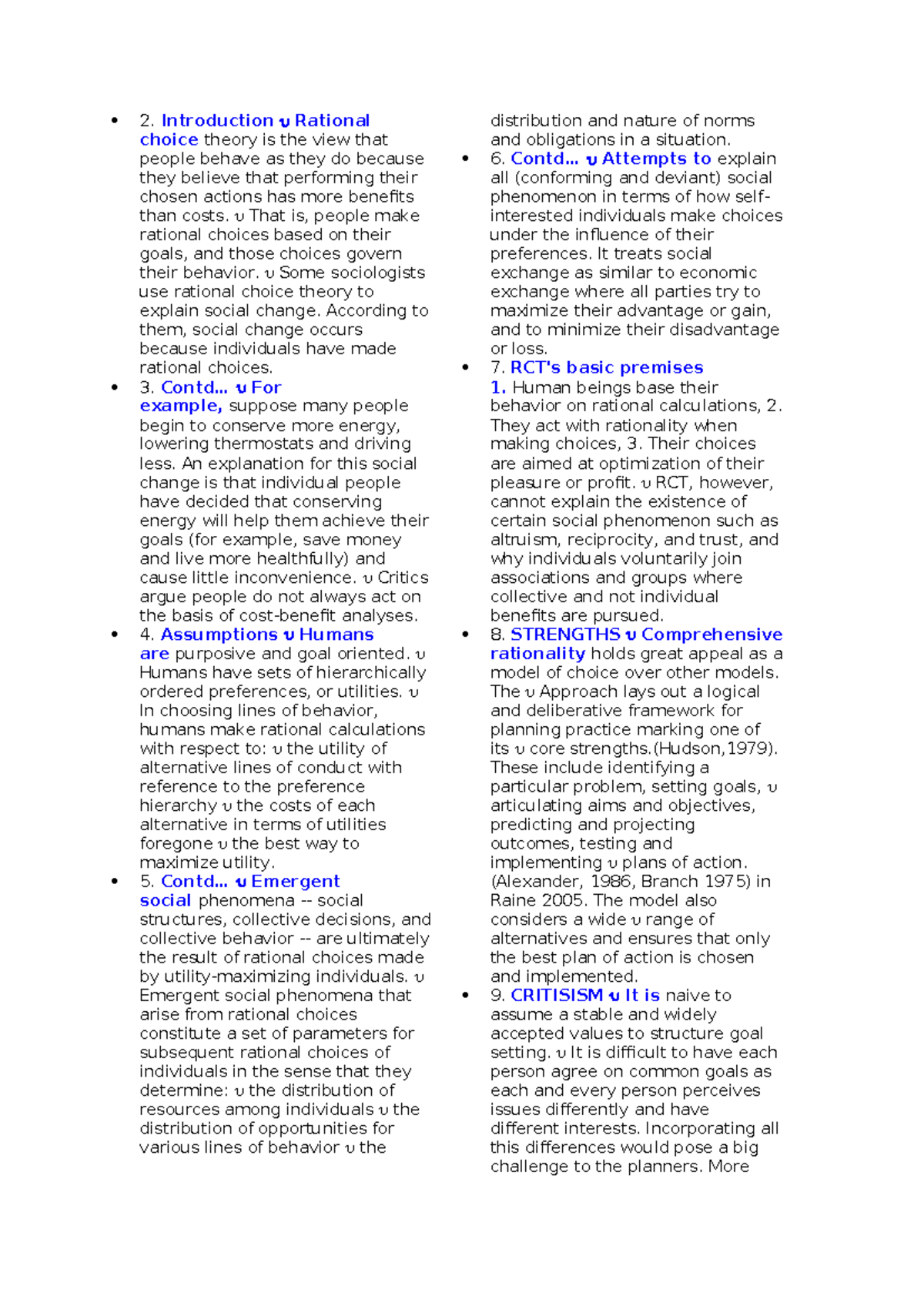 RCT - A bit - 2. Introduction Rational choice theory is the view that ...