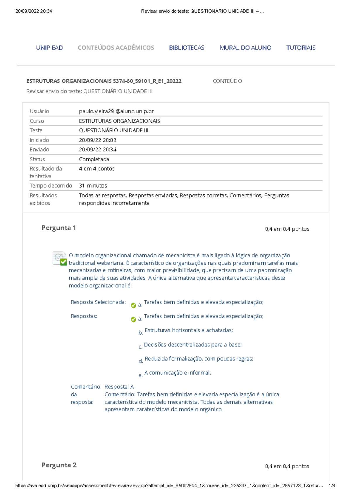 Revisar Envio Do Teste Questionário Unidade III – - Revisar Envio Do ...