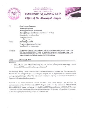 Memo re Weekly Clean Up Drive - Republic of the Philippines DEPARTMENT ...