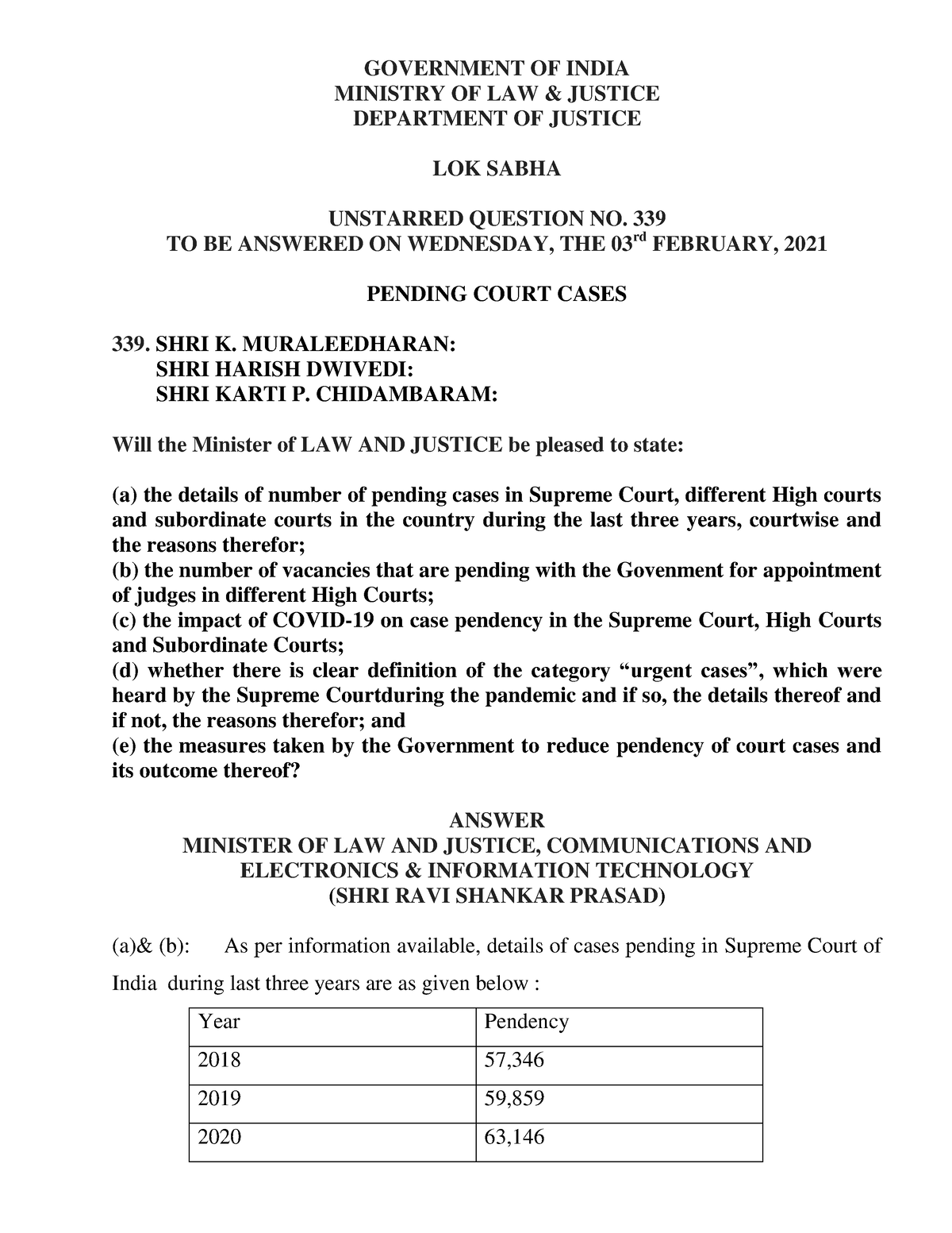 ministry-of-law-pending-cases-government-of-india-ministry-of-law