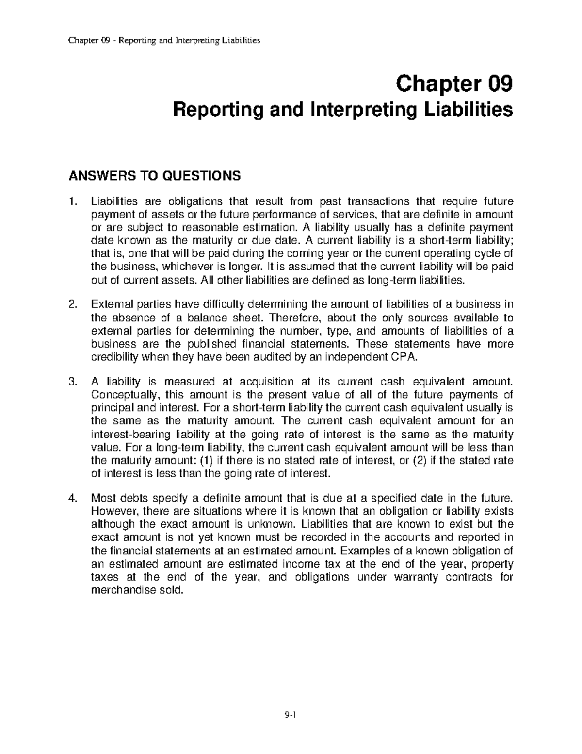 Ch9 accounting chapter 9 practice Chapter 09 Reporting and