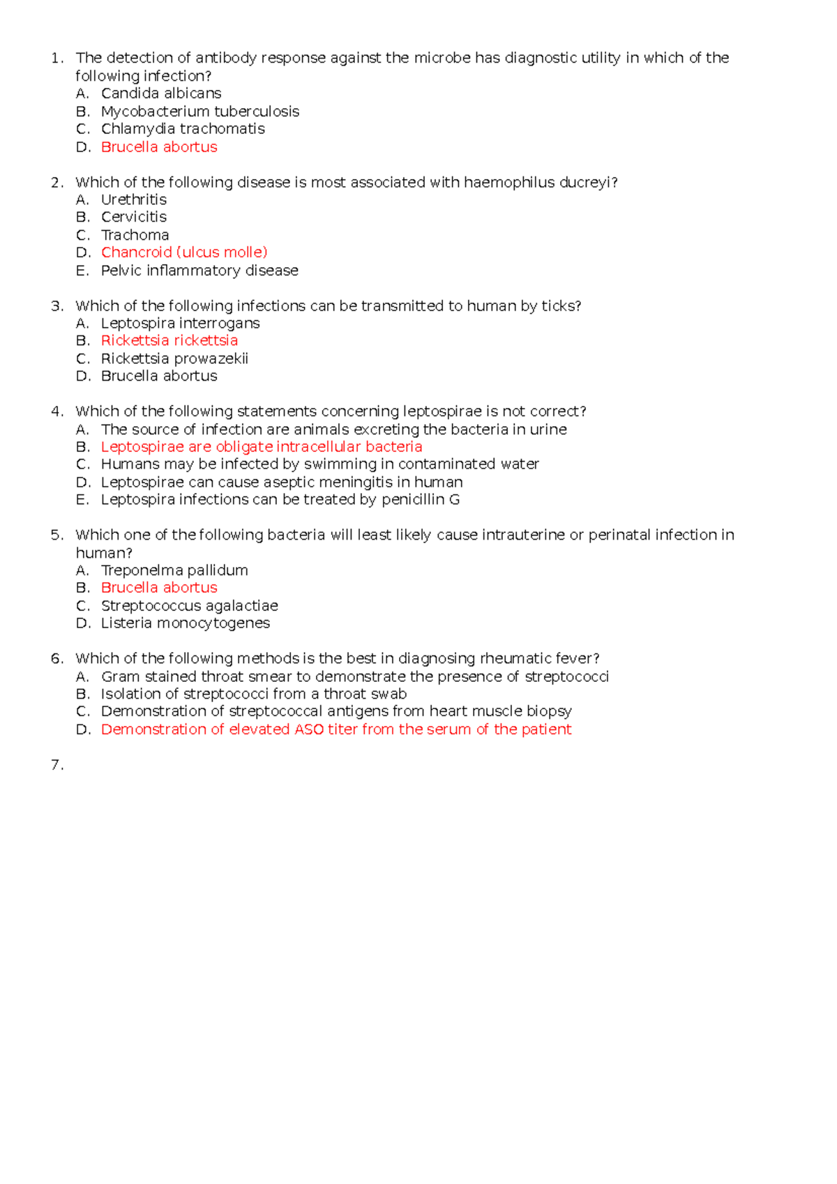 Microbiology past papers 1st sct - 1. The detection of antibody ...