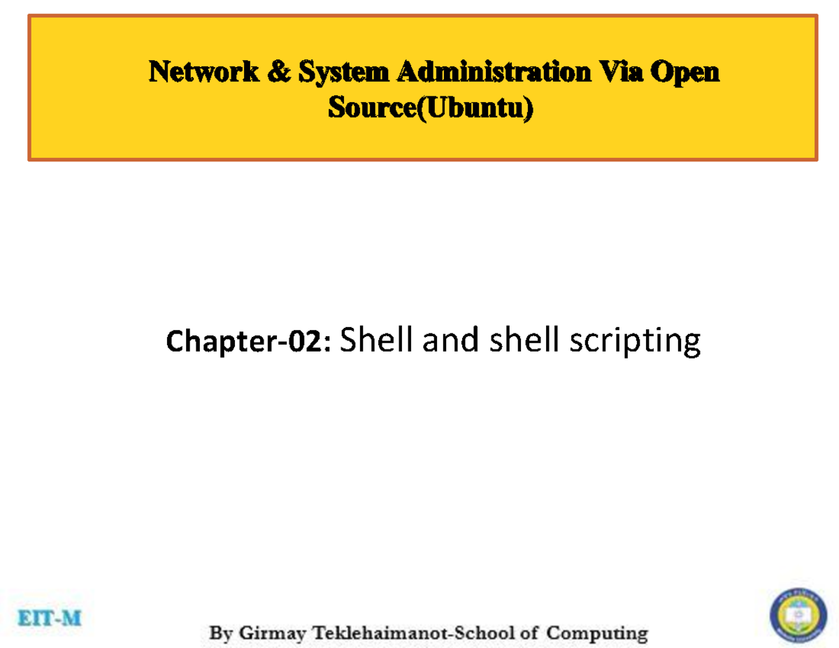 Slide 03 3 Shell Script - Network & System Administration Via Open ...