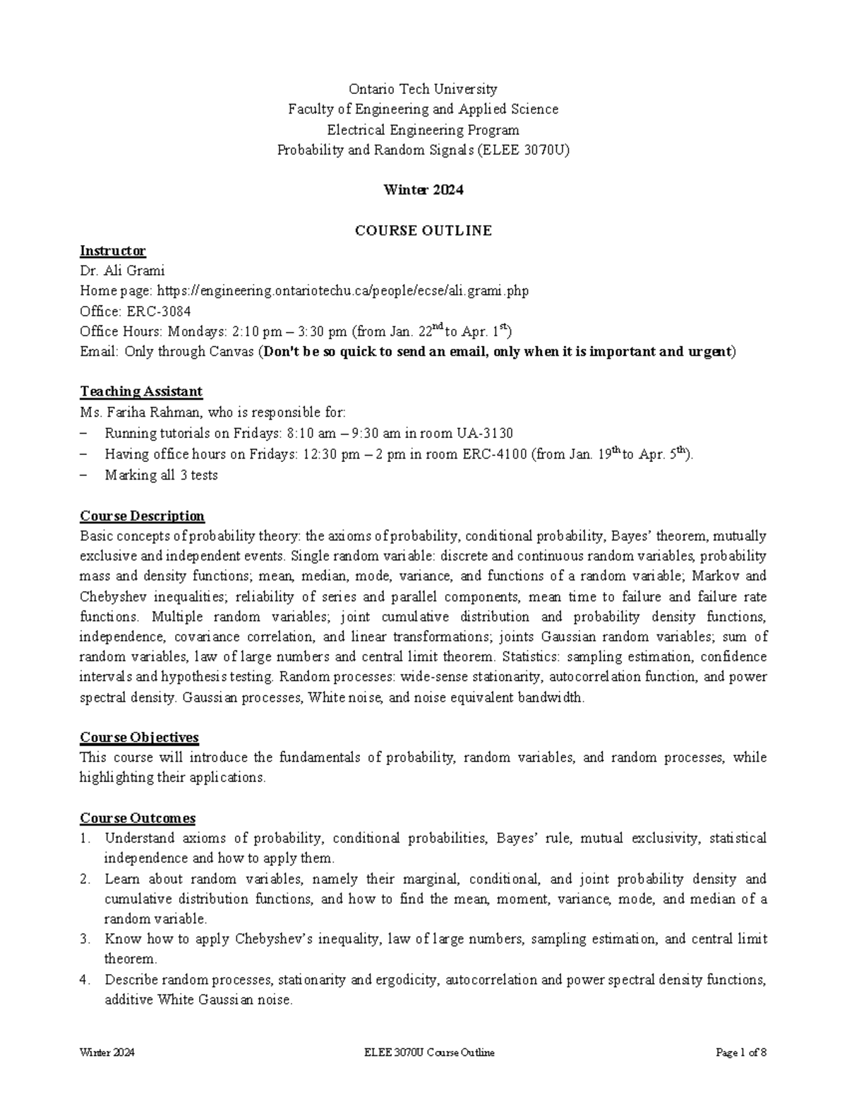 3070U-Course-Outline - Ontario Tech University Faculty of Engineering ...