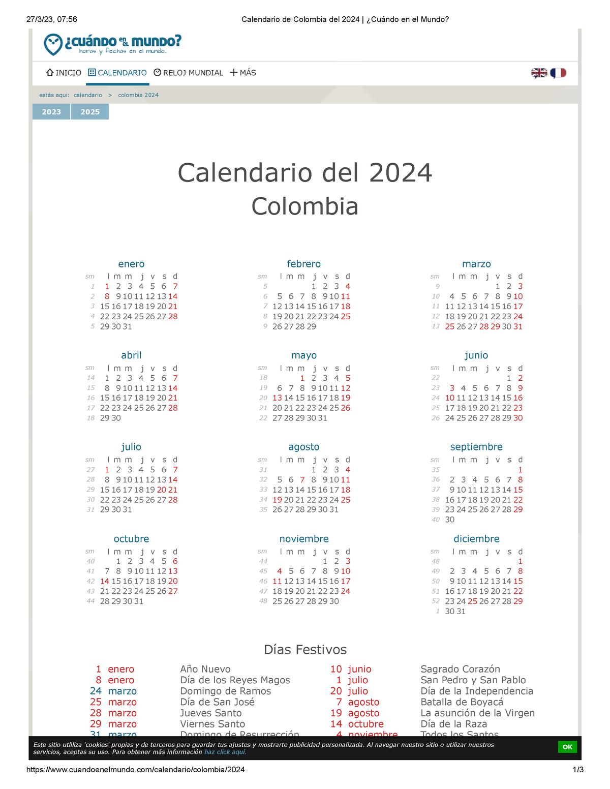 Documento soporte 27/3/23, 0756 Calendario de Colombia del 2024