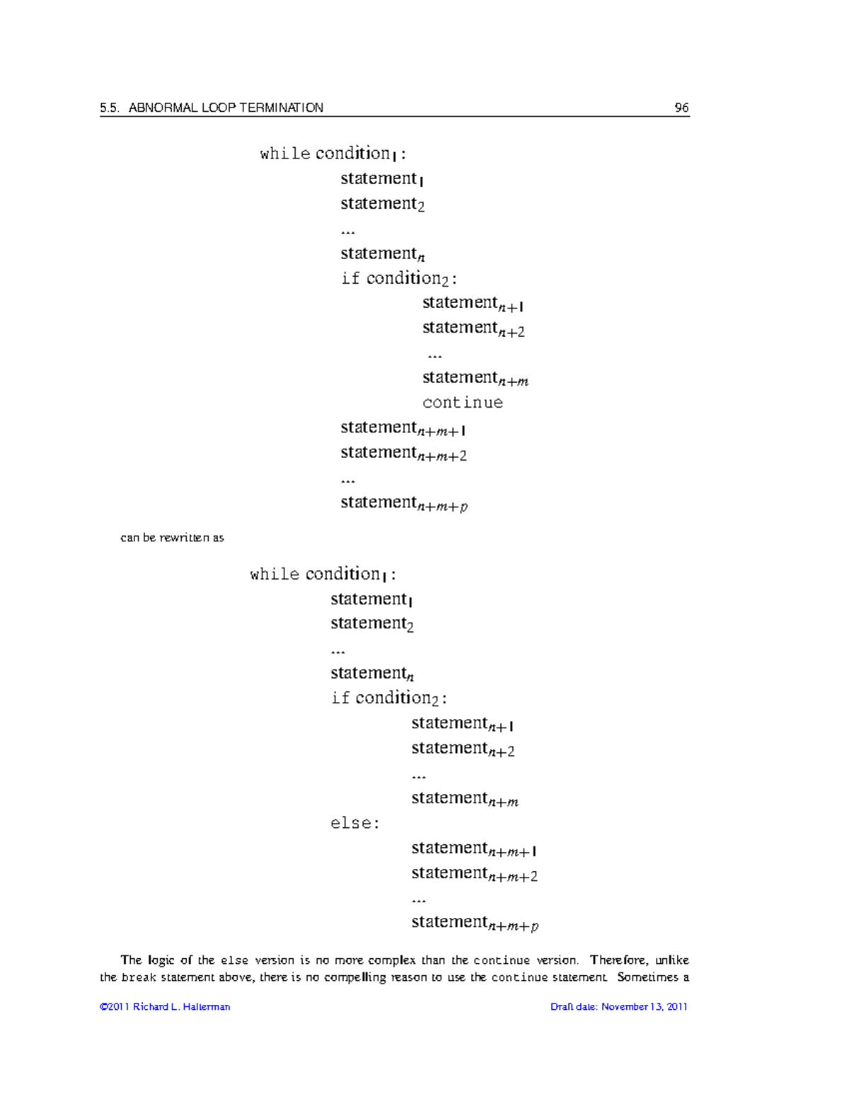 Programming with python-2 - 5. ABNORMAL LOOP TERMINATION 96 ...