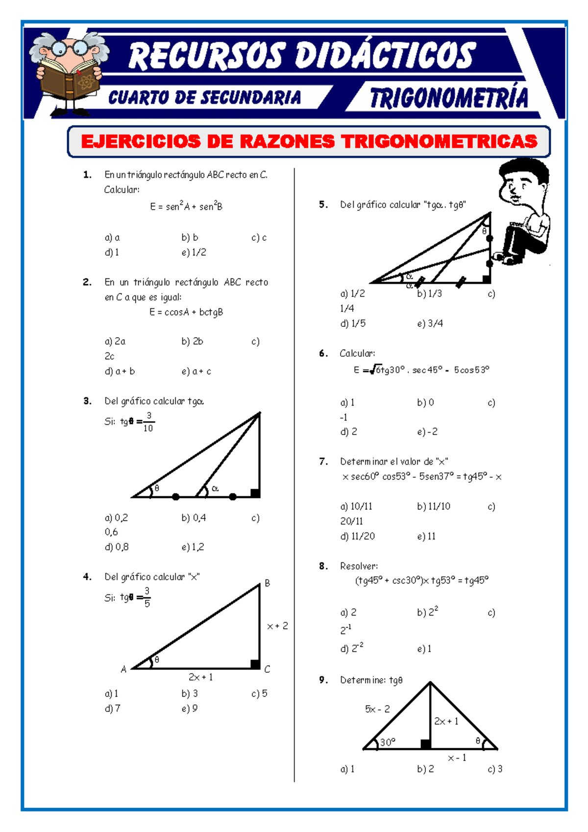 Ejercicios-de-Razones-Trigonométricas-para-Cuarto-de-Secundaria ...