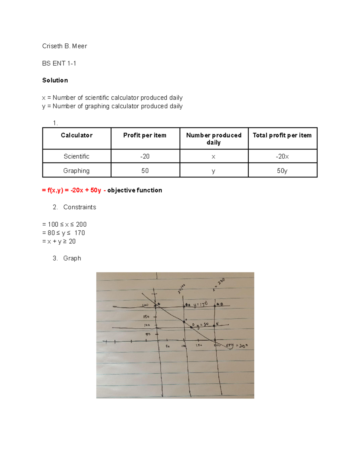 Meer, Criseth B. - Individual - Criseth B. Meer BS ENT 1- Solution X ...