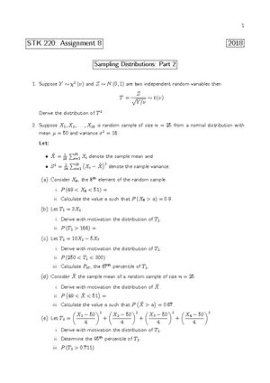 Assignment 9 - STK 220 A 9 - STK 220: Assignment 9 2018 Statistical ...