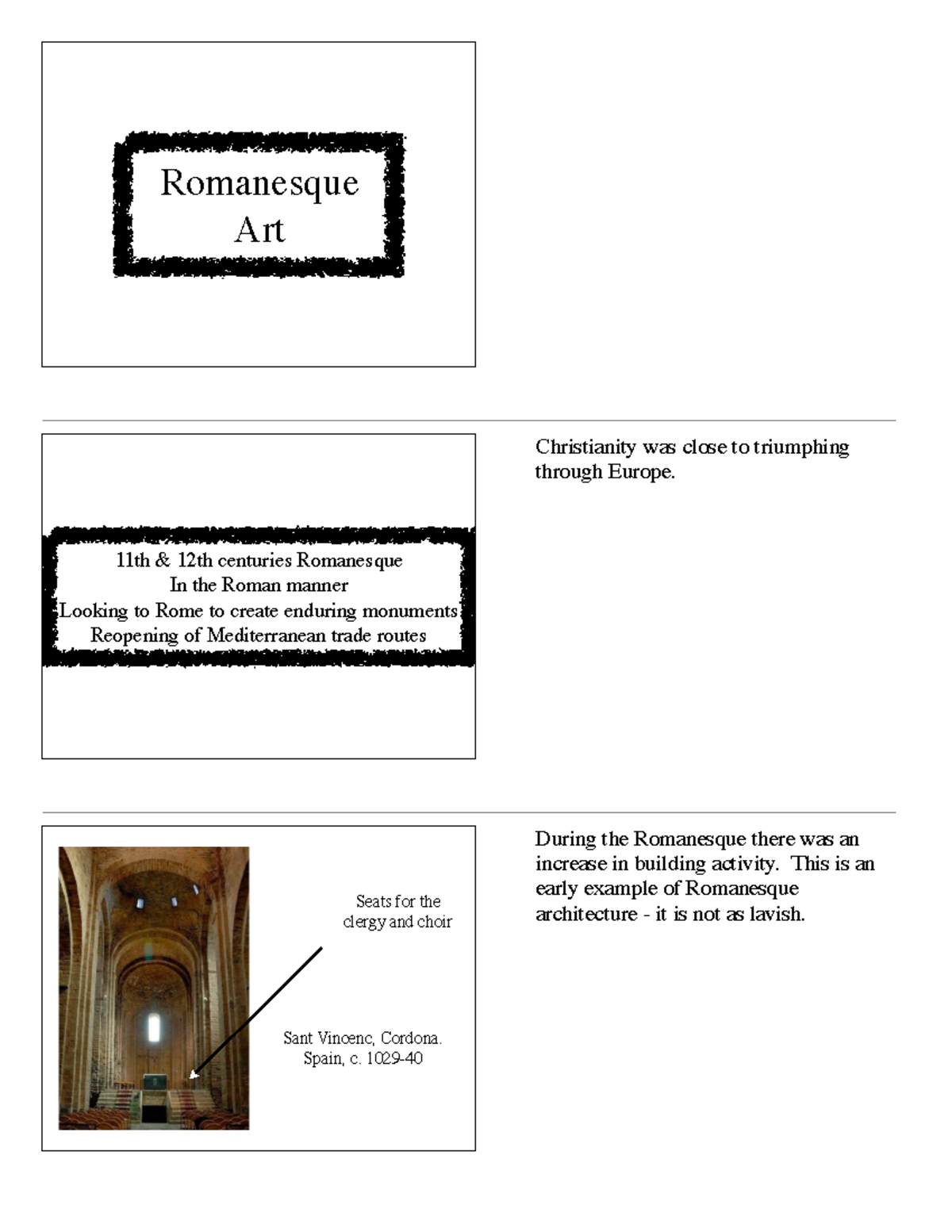 12. Romanesque Europe - Lecture Notes 18 - Romanesque Art 11th & 12th ...