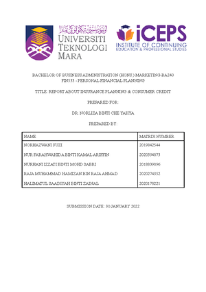 Biodata OF Family - INDIVIDUAL ASSIGNMENT (FIN 533) - FACULTY OF ...
