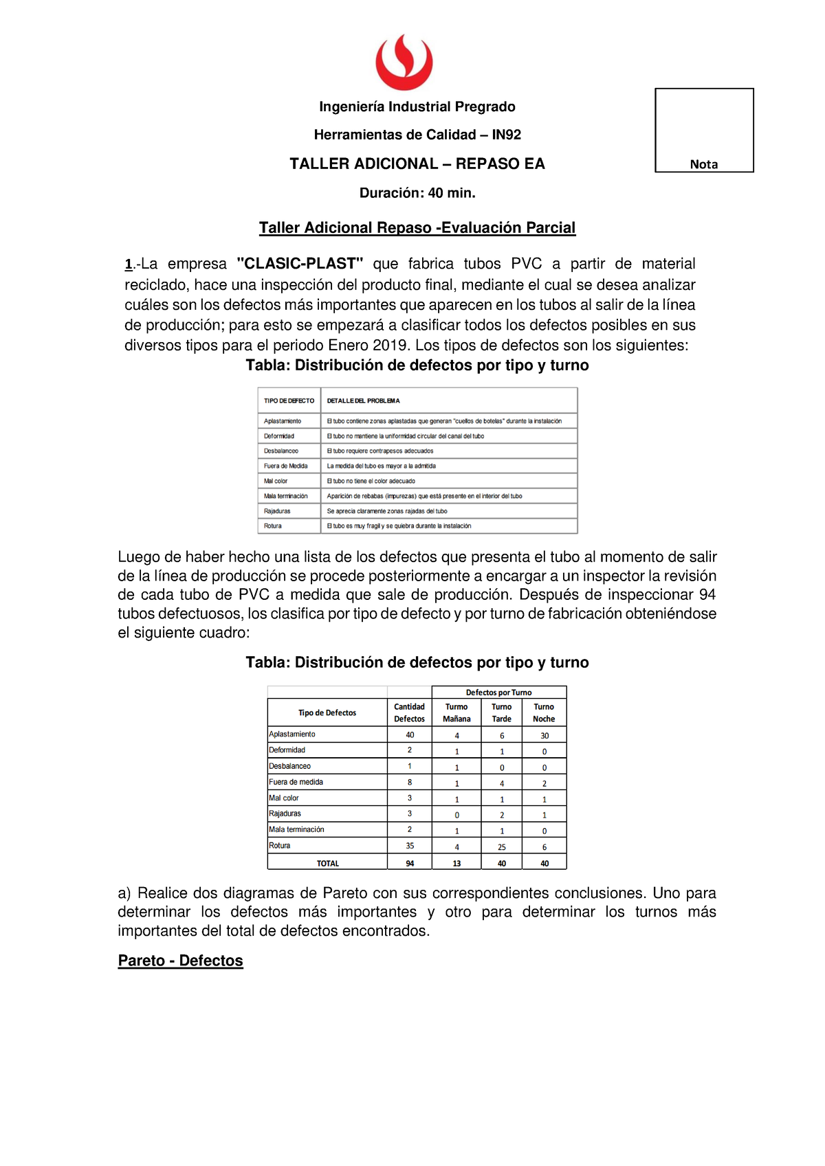 Taller Repaso EP-Grupo 5 - Ingeniería Industrial Pregrado Herramientas ...