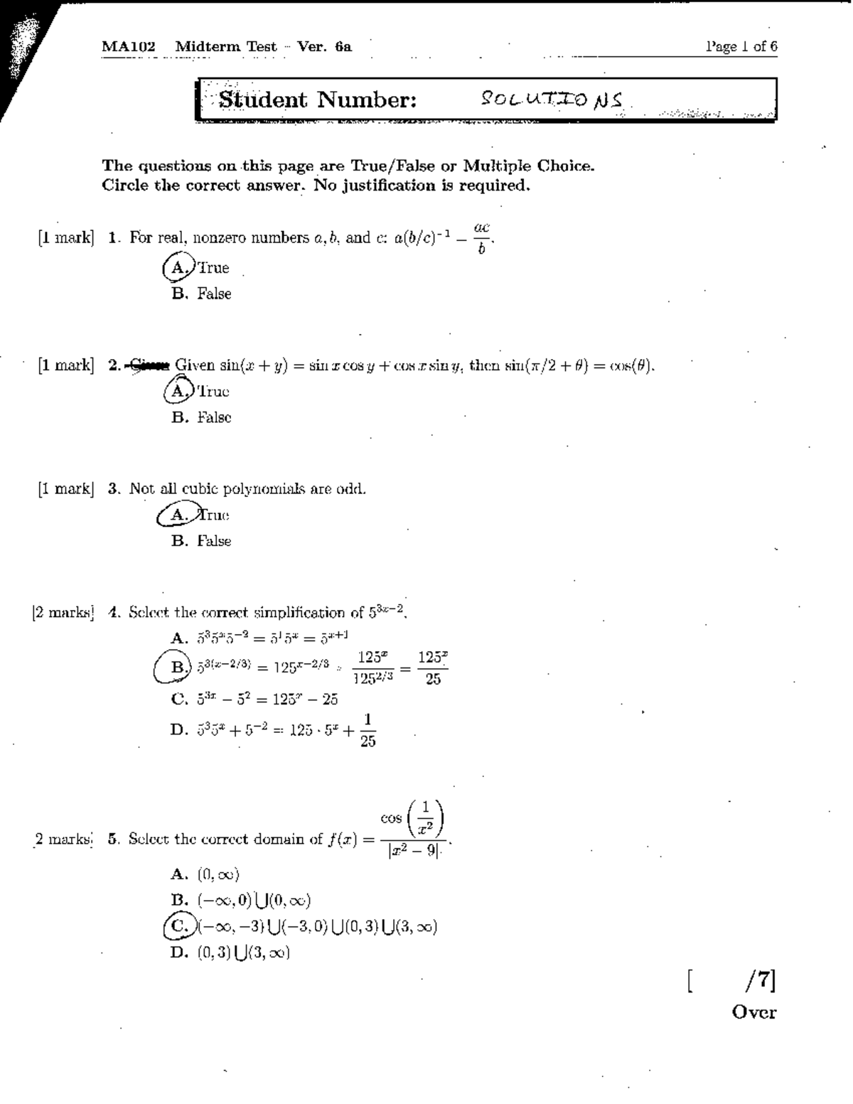 MA102 MIDTERM SOLUTION - MA102 - Studocu