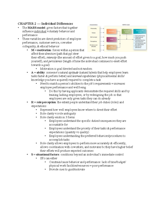 Chapter 1 Notes - CHAPTER 1 — Intro to OB - Ways to think about ...