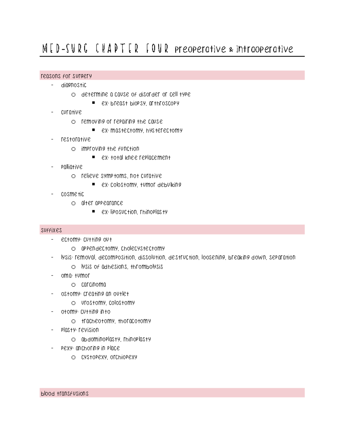 Med-Surg Chapter 4 - Detailed summaries of each unit - NU 154 - Studocu