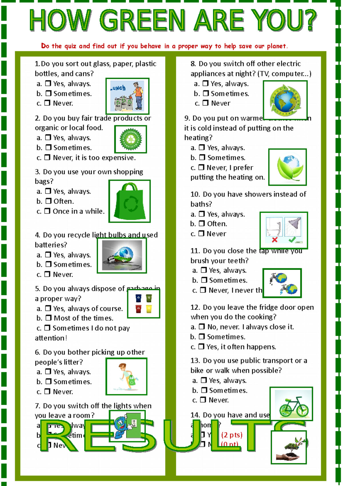 Howgreenareyou Quiz Inglês II UA Studocu