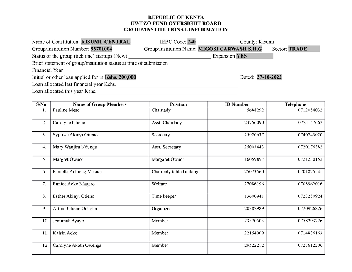 uwezo fund group business plan template