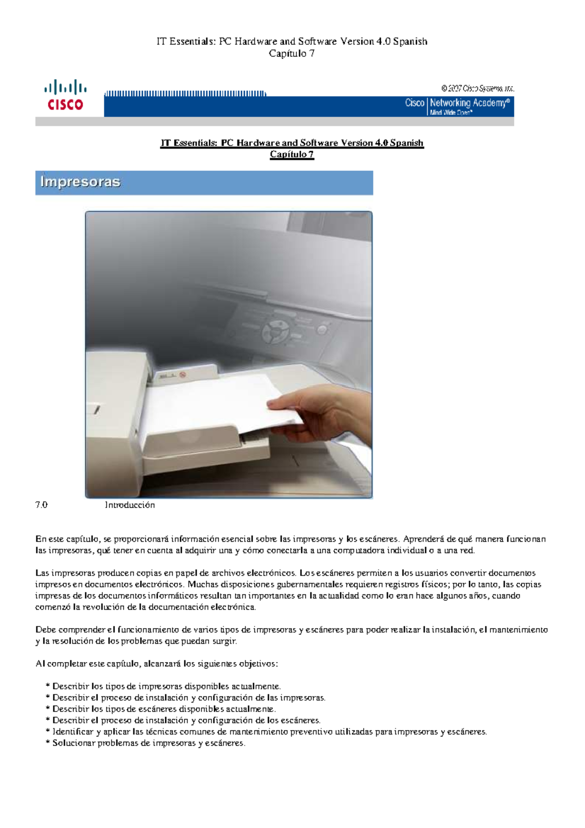 Capitulo 7 IT Essentials PC Hardware and Software Version 40 Spanish ...