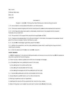 Exploring Biology Chapter 9 Notes - 1 Your mother and father each ...