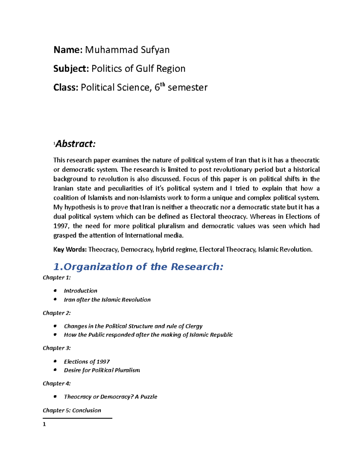 Muhammed Sufyan, Research paper - Name: Muhammad Sufyan Subject ...