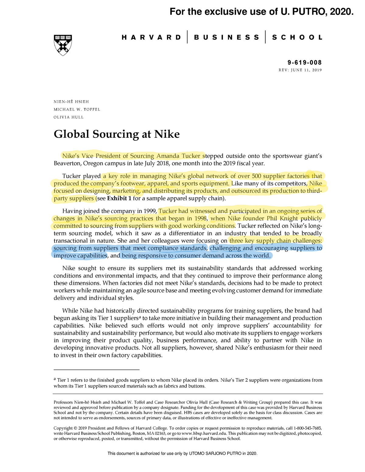 global sourcing at nike case study solution