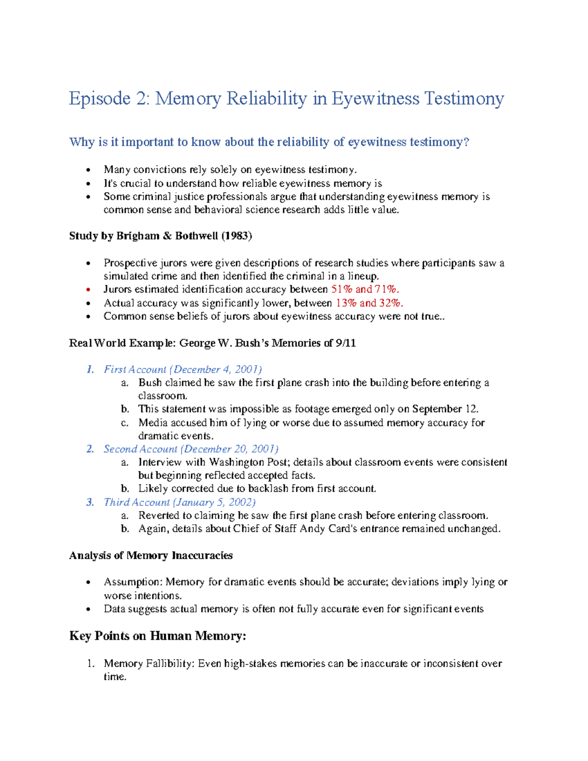 PSYC2361 - Psychology of Criminal Justice Notes (Episode 2) - Episode 2 ...