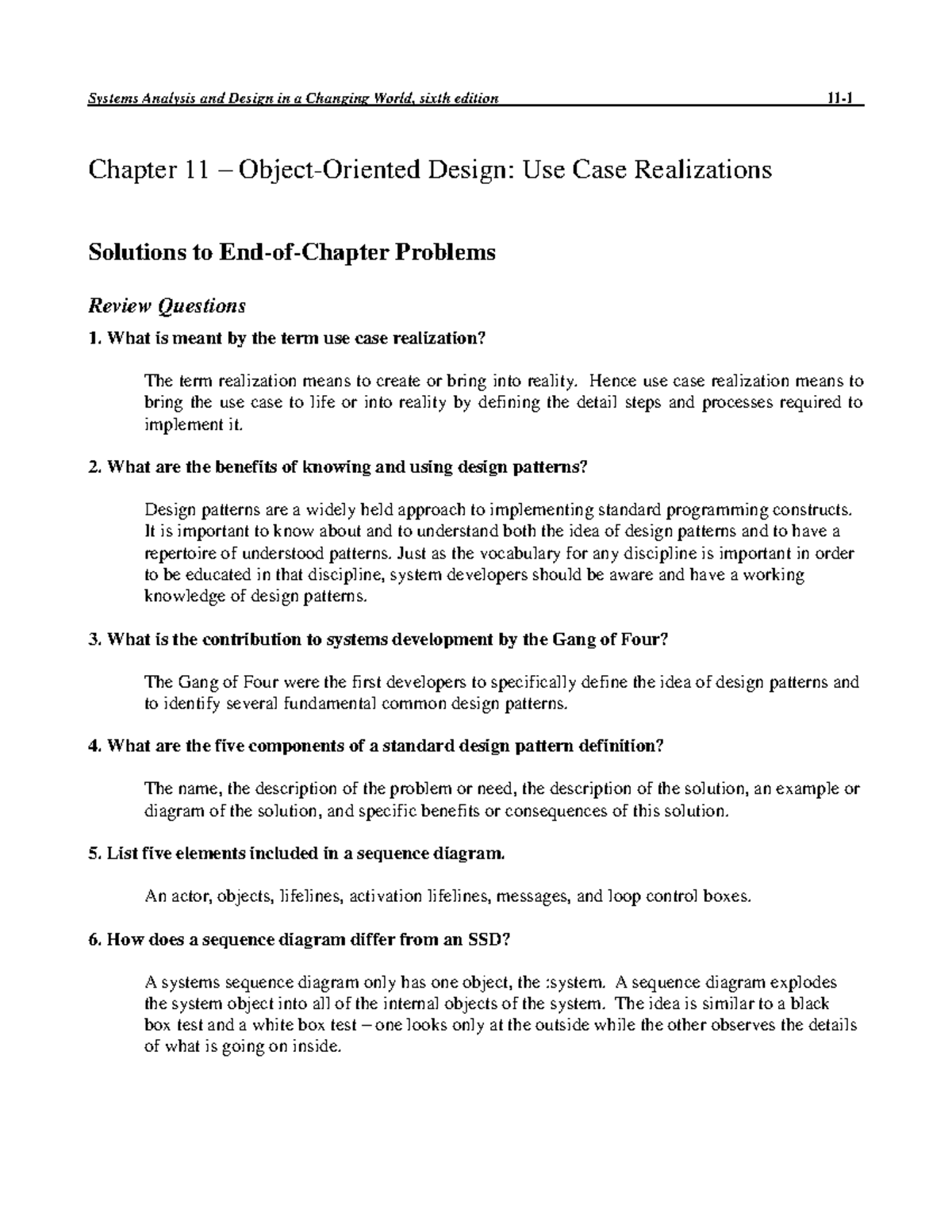 6ed-Solutions-Chap11 - Chapter 11 – Object-Oriented Design: Use Case ...