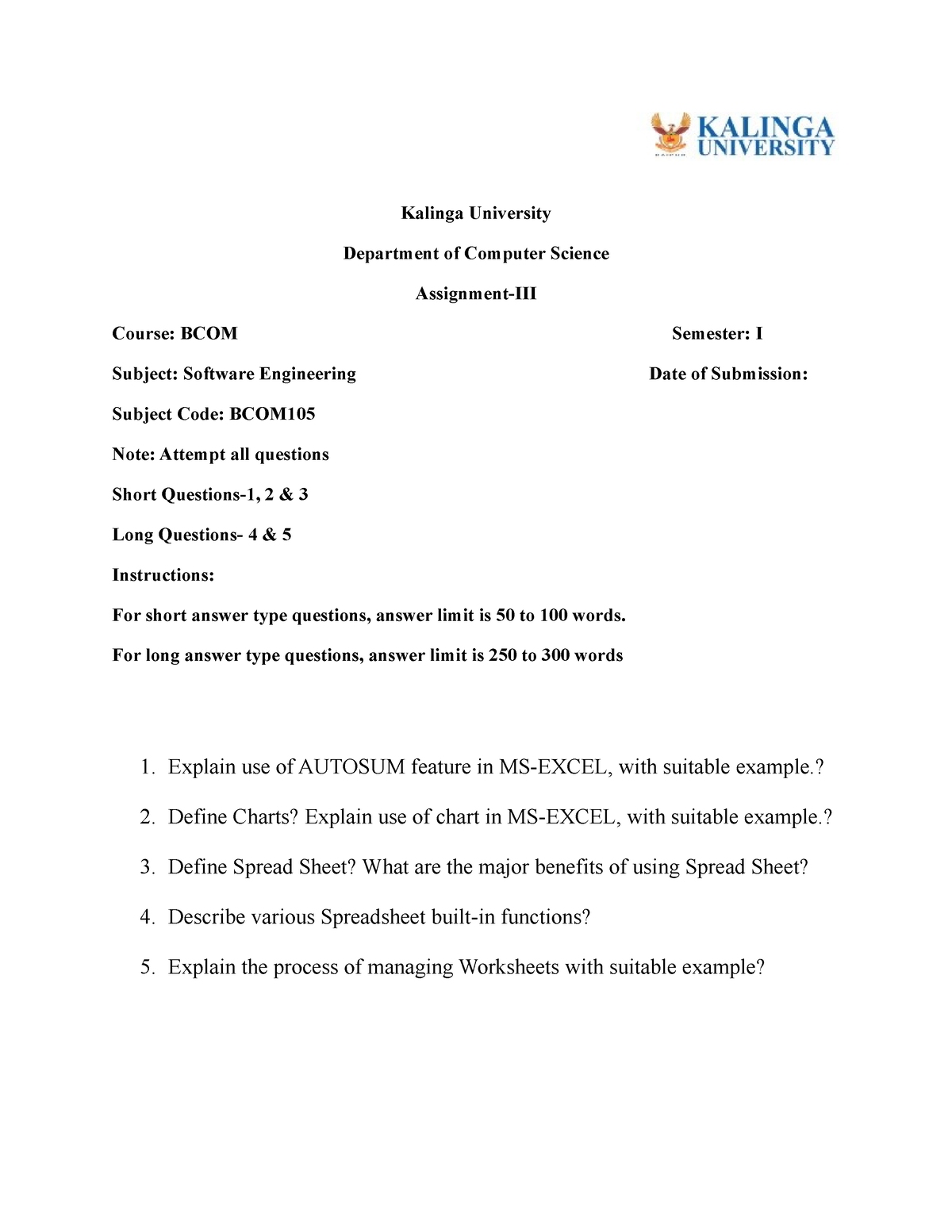 computer application in management assignment