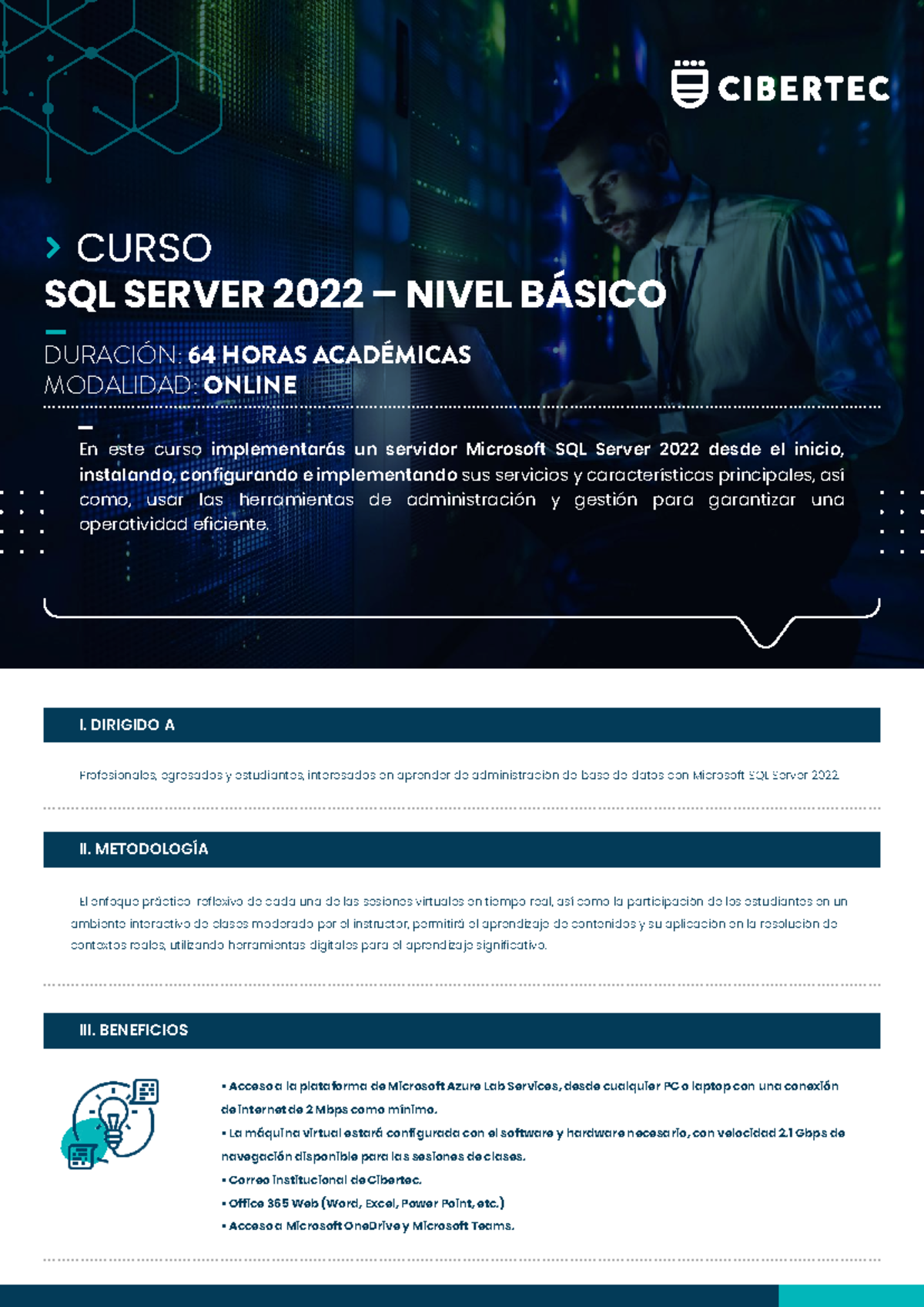 SQL Server 2022 Nivel Basico - I. DIRIGIDO A II. METODOLOGÍA - El ...
