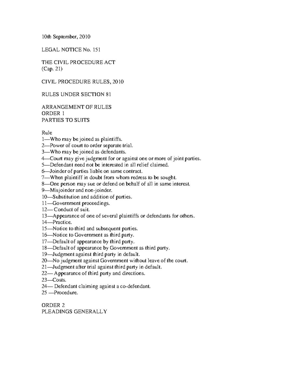 151-civil-procedure-rules-2010-10th-september-2010-legal-notice-no