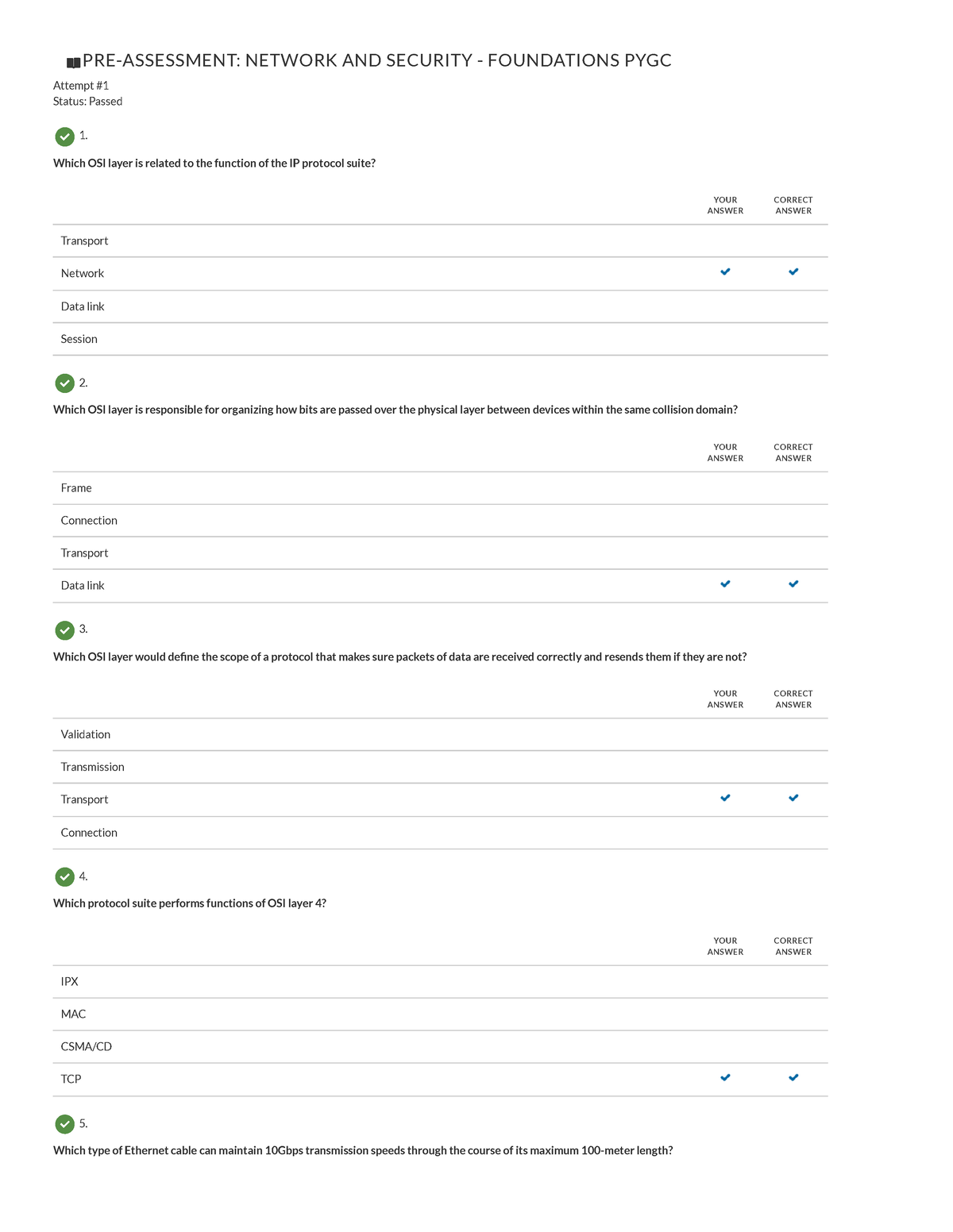 WGU Student Portal Coaching Report - PRE-ASSESSMENT: NETWORK AND ...