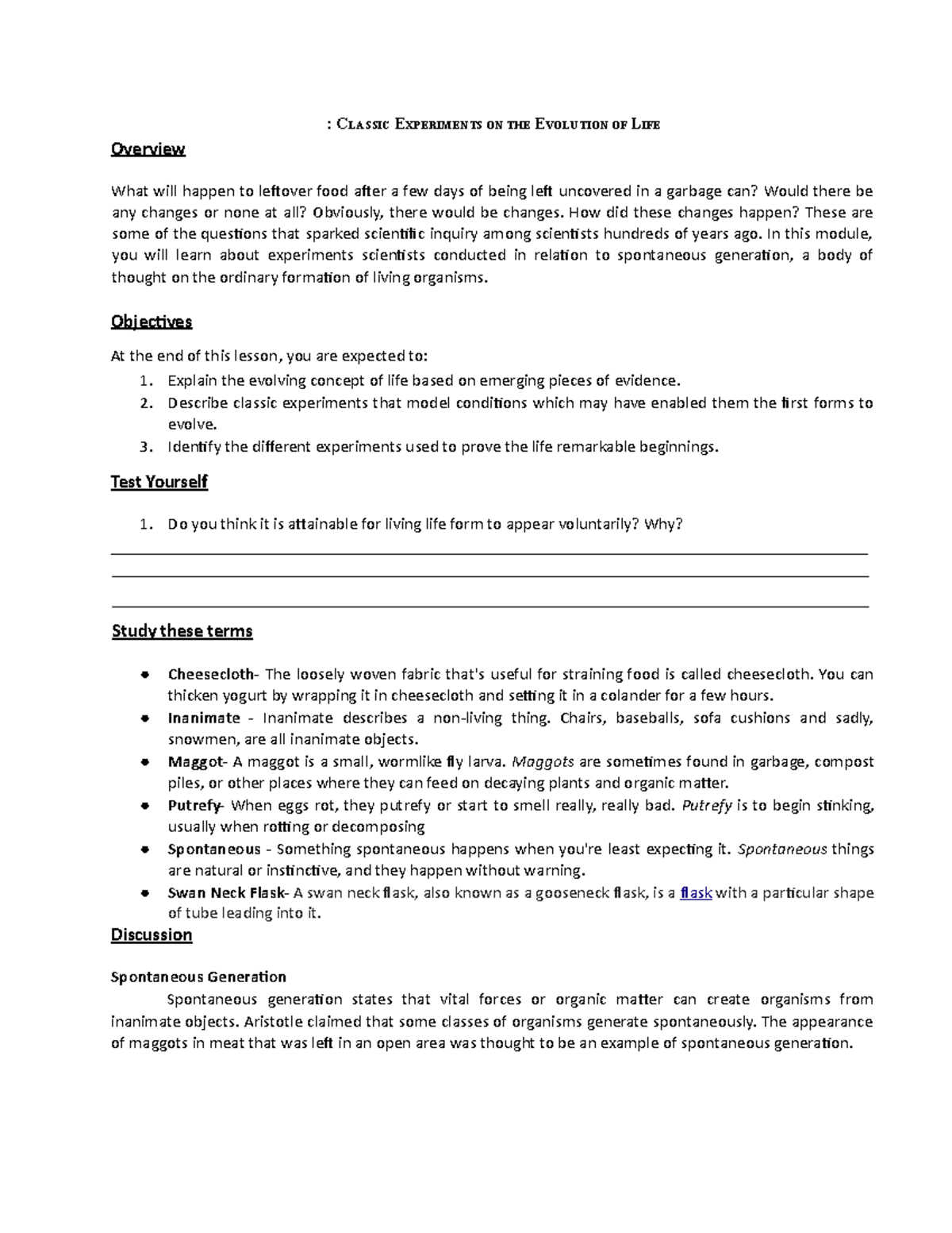 Lecturenotes 10 - Lecture notes 1,2,3,4,5,6 - : CLASSIC EXPERIMENTS ON ...