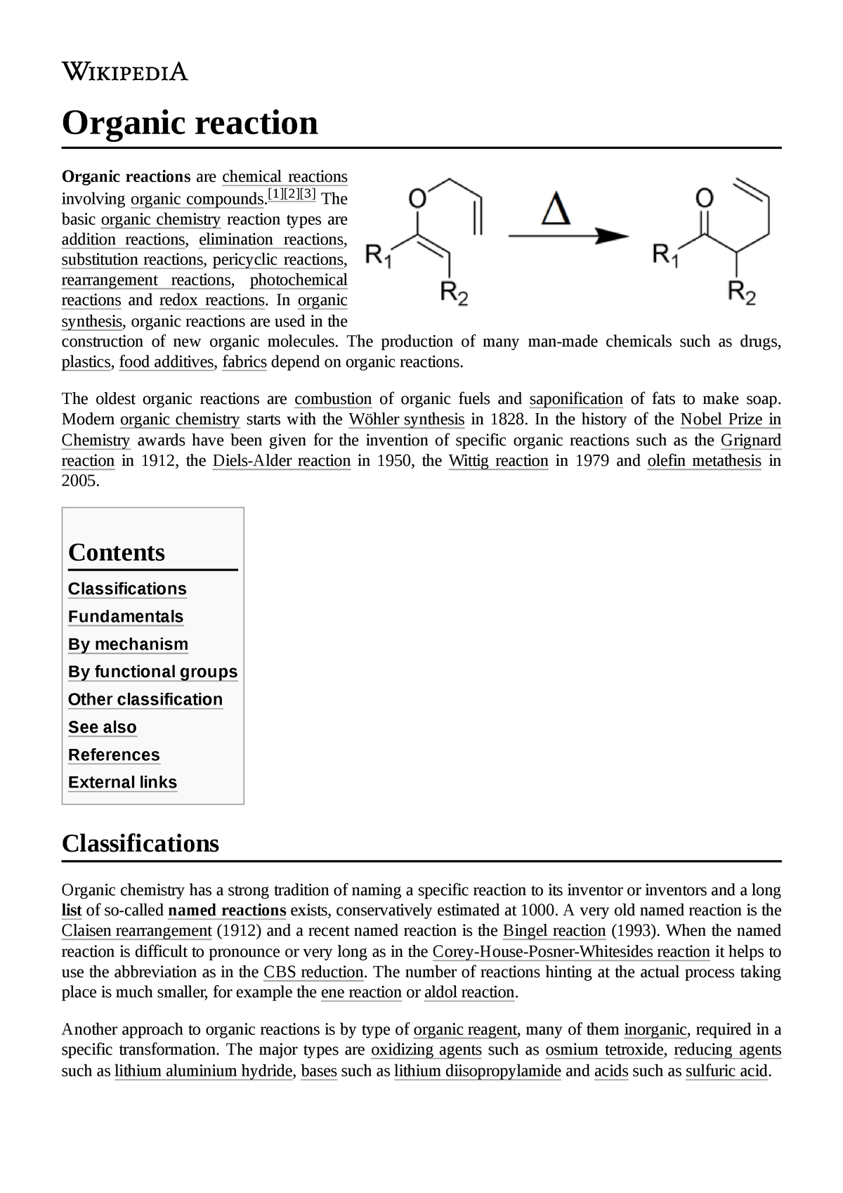 Organic reaction Organic reaction Organic reactions are chemical