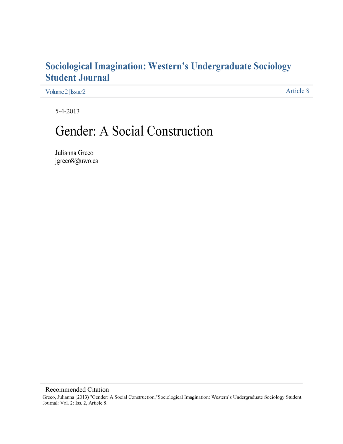 essay on social construction of gender