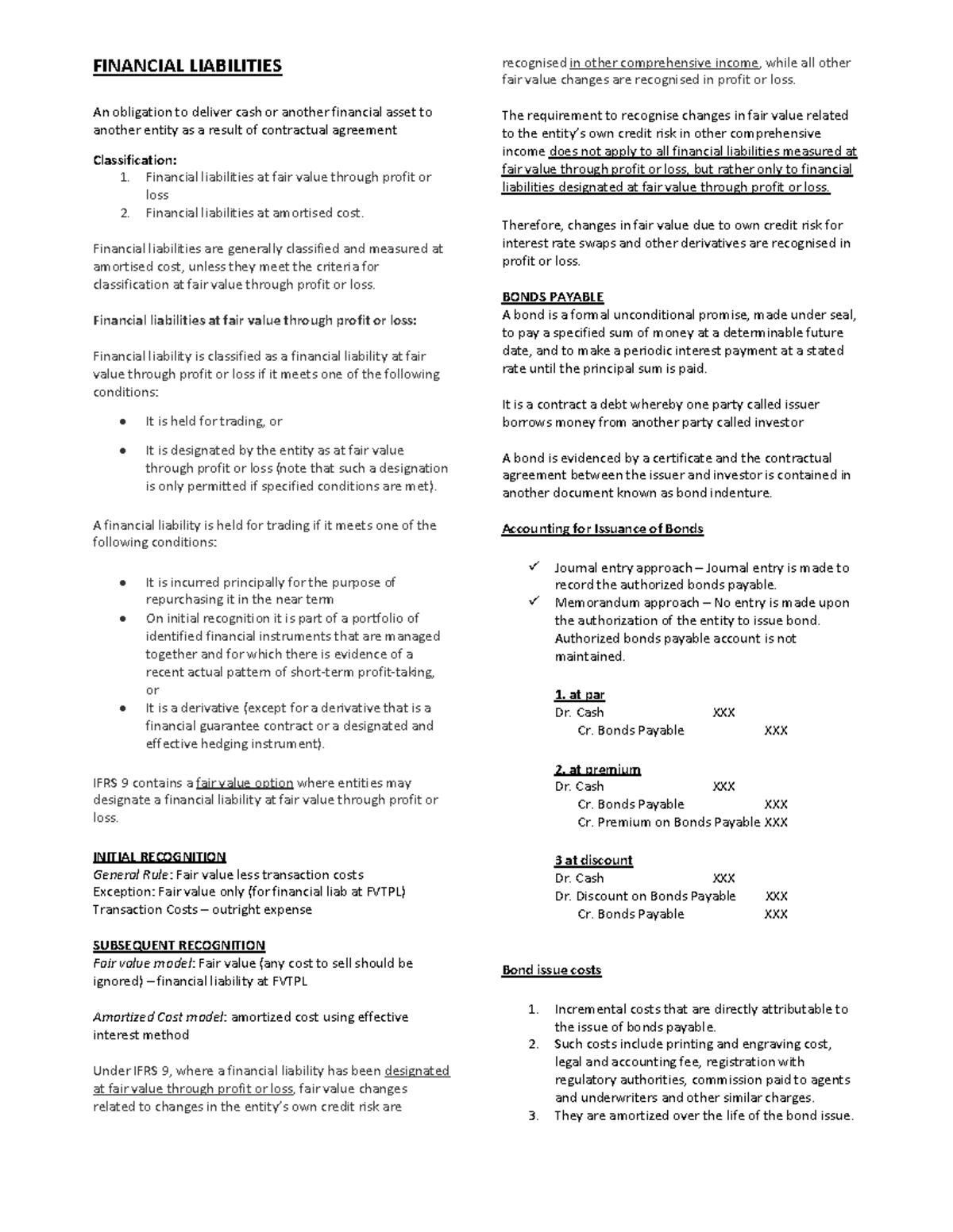 Bonds Payable Lecture Notes Quizzer V2 - FINANCIAL LIABILITIES An ...