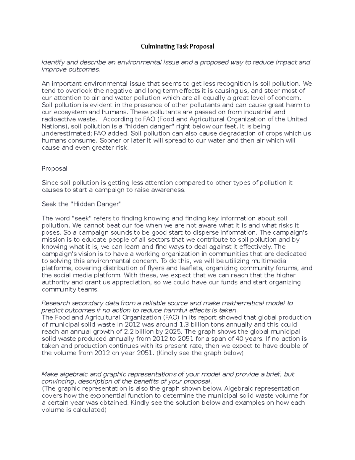 Culminating Task Proposal grtttrtr tt trtr r - Culminating Task ...