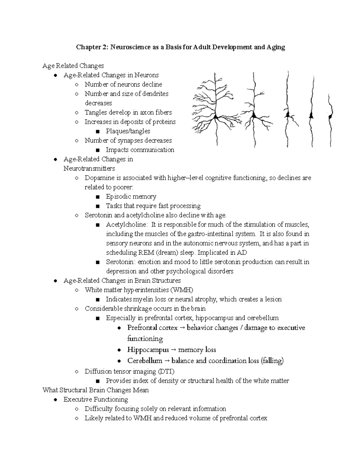 Aging and Society Chapter 2 - Chapter 2: Neuroscience as a Basis for ...