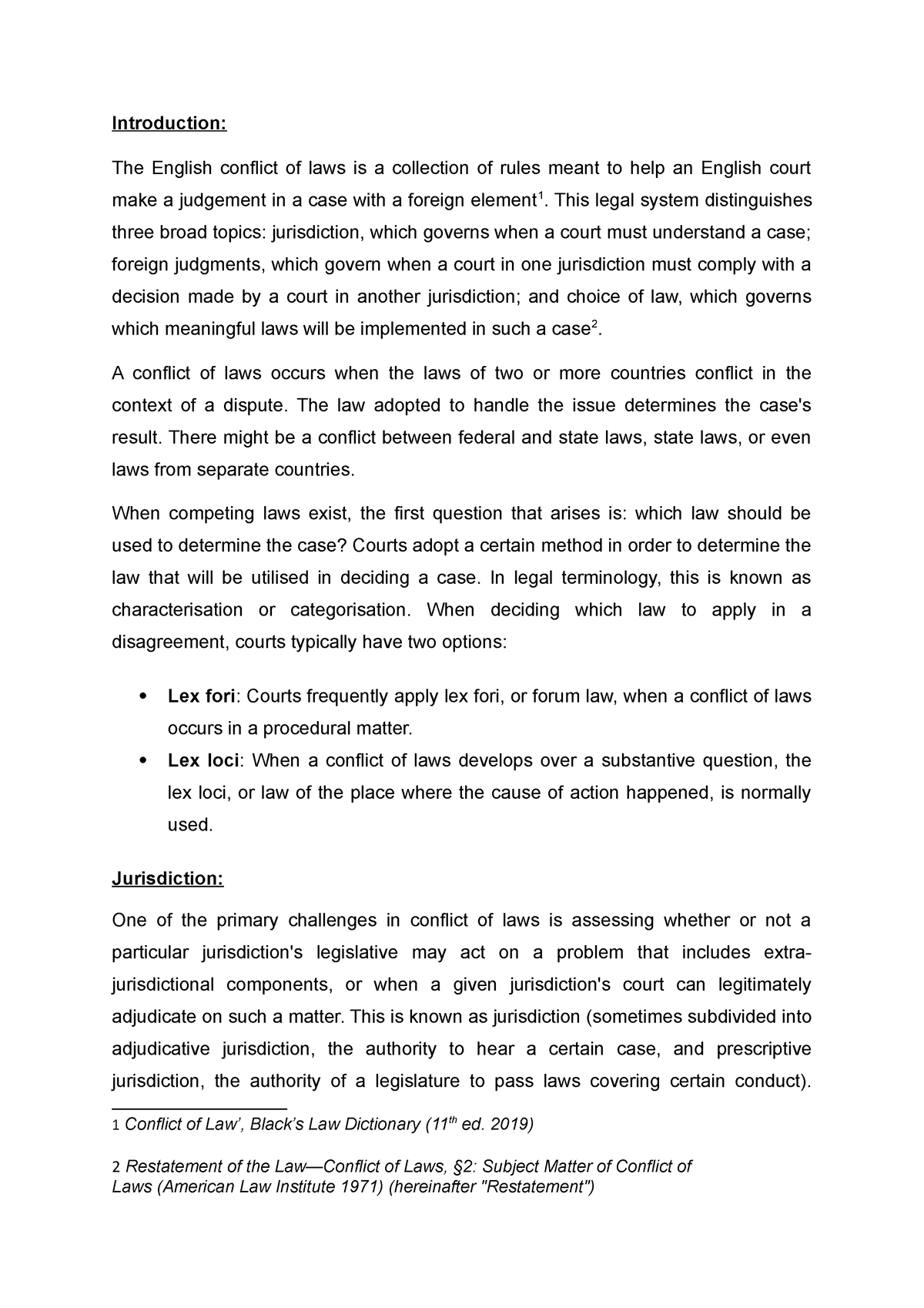 conflict of law assignment of receivables