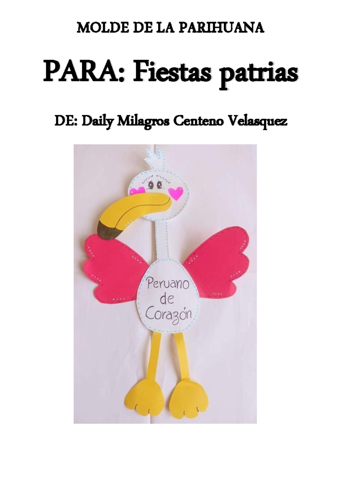 Molde Parihuana Educacion inicial MOLDE DE LA PARIHUANA PARA