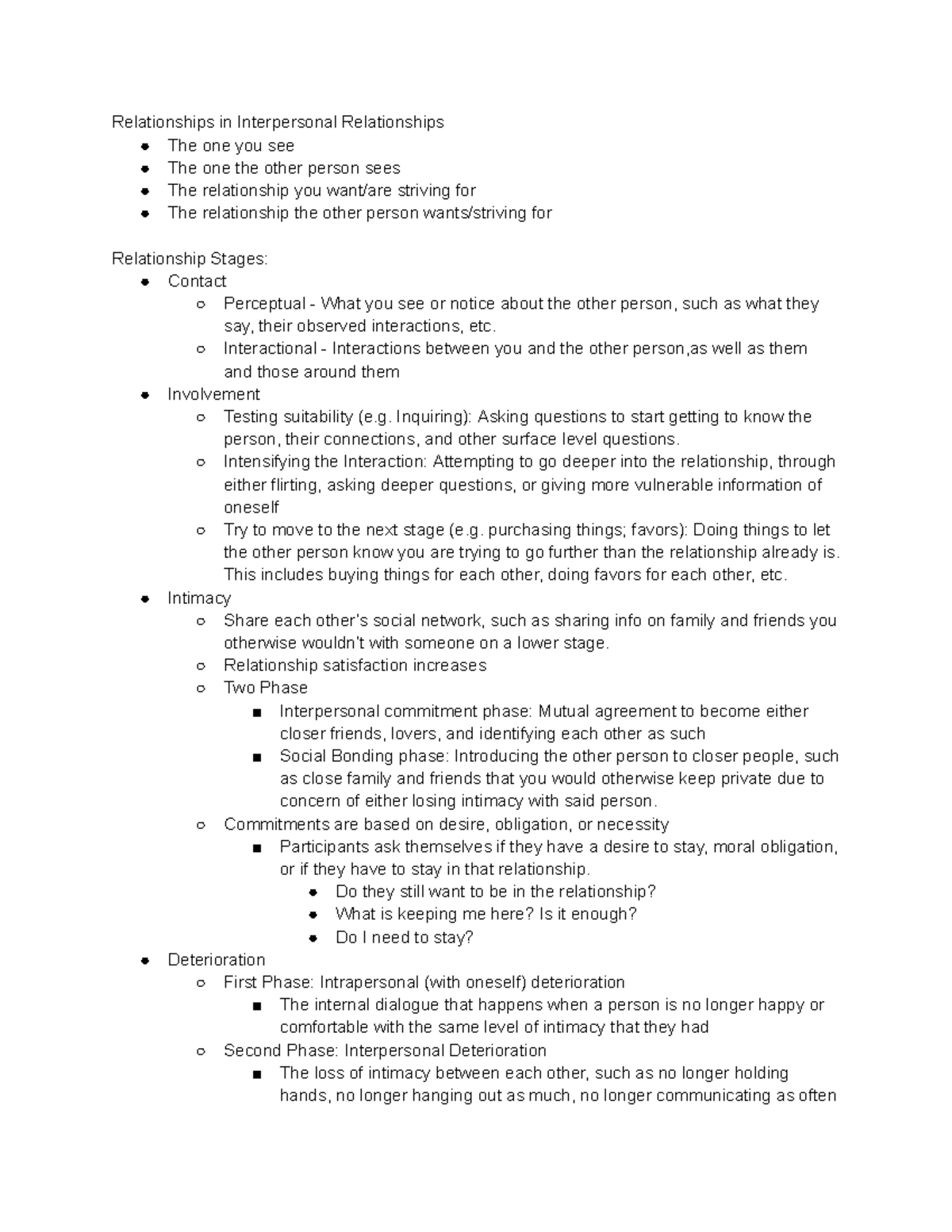 interpersonal communication assignments