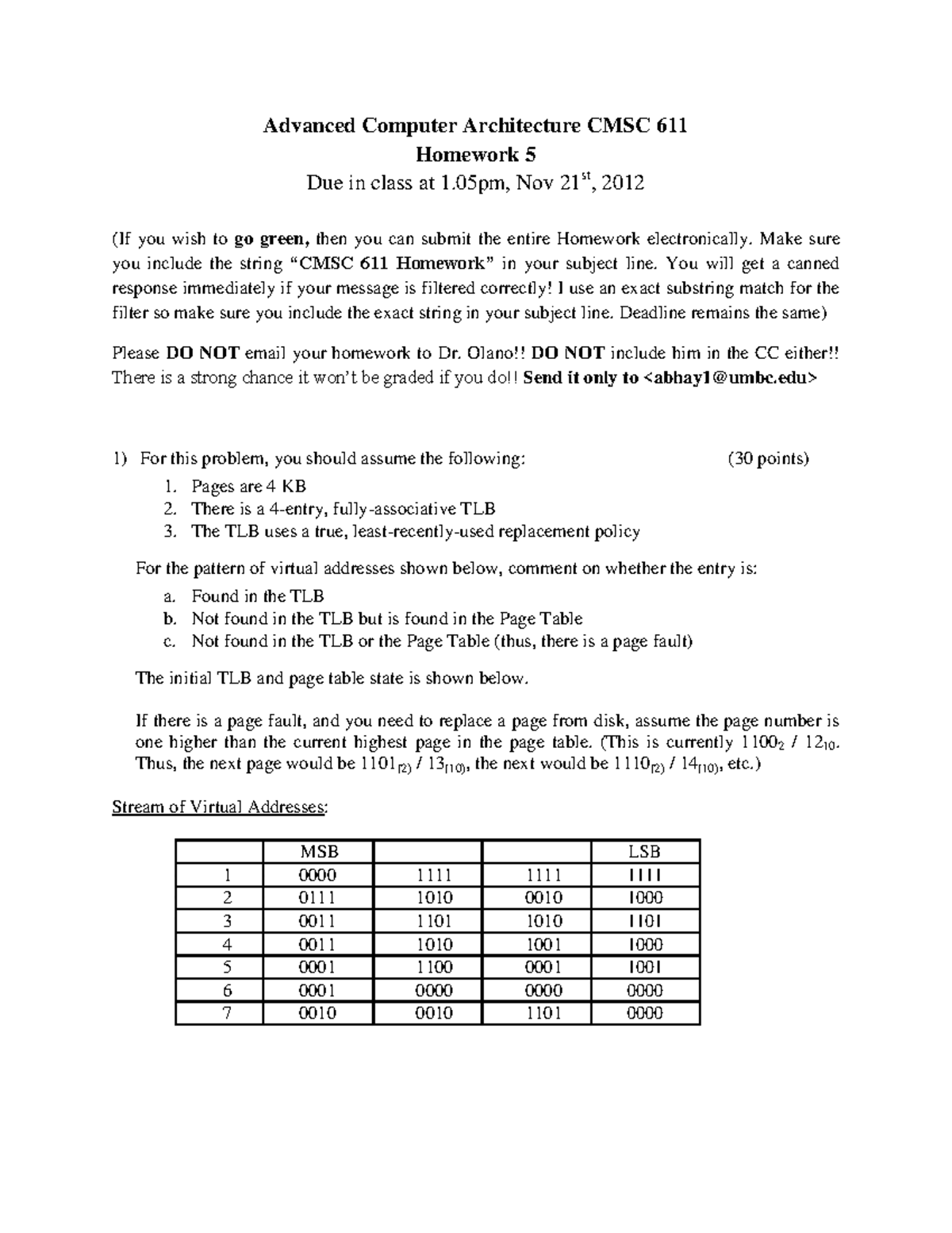 HW5 Sol - Home Work 4 , 4.1 - 4.9 - Advanced Computer Architecture CMSC ...