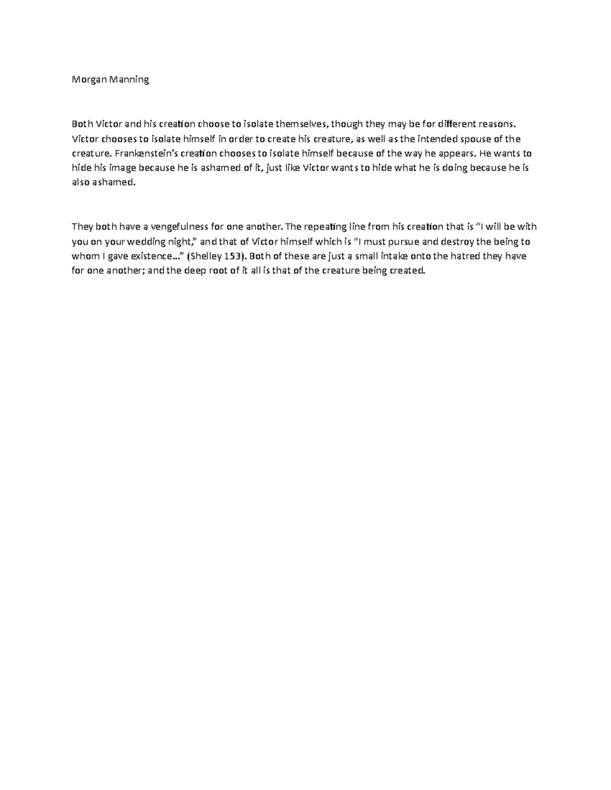 Frankenstein Quiz Quiz Manning Both Victor and his creation