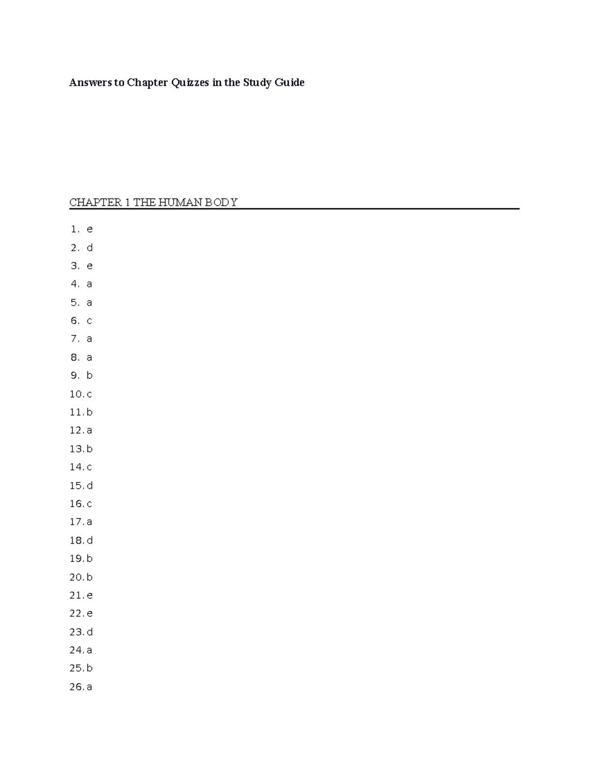 Study Guide Answer Key Chapter Quizzes - Answers to Chapter Quizzes in ...