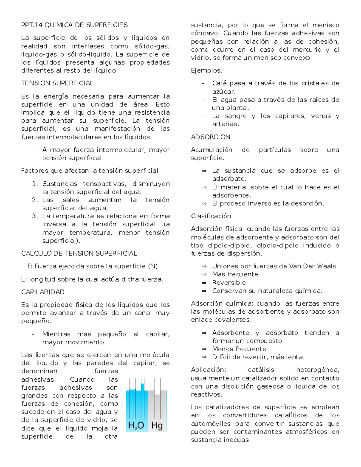 Fq De Superficies Coloides Y Transporte De Fluidos Ppt Quimica De Superficies La Superficie