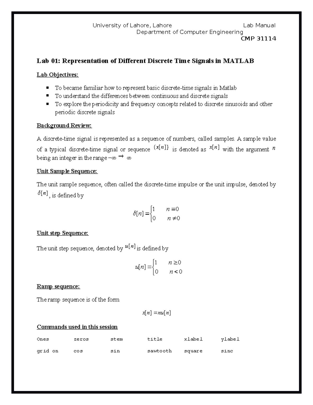 Lab 1 - A Lab work made for practise - Department of Computer ...