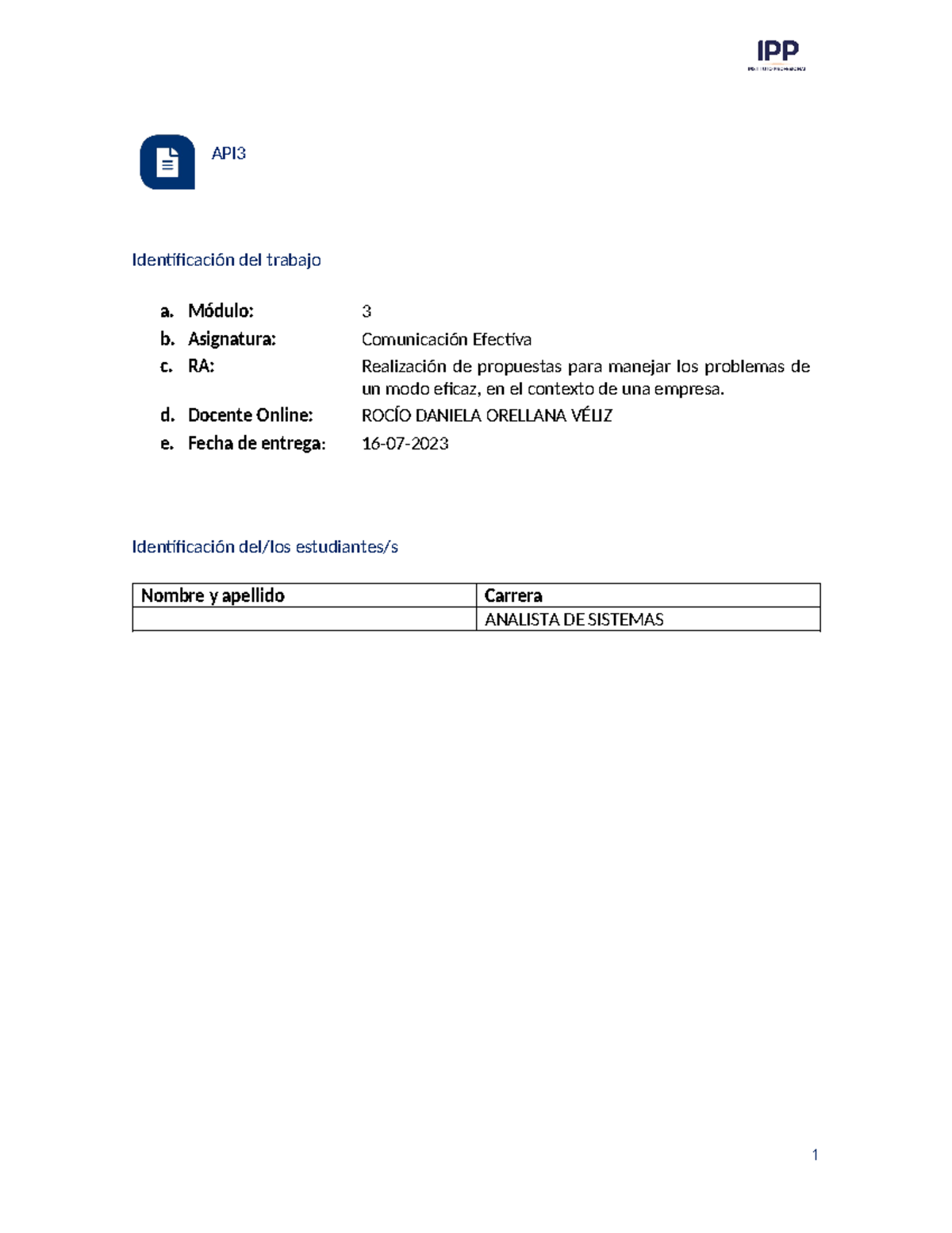 TI M3 Comunicacion Efectiva - API Identificación Del Trabajo A. Módulo ...