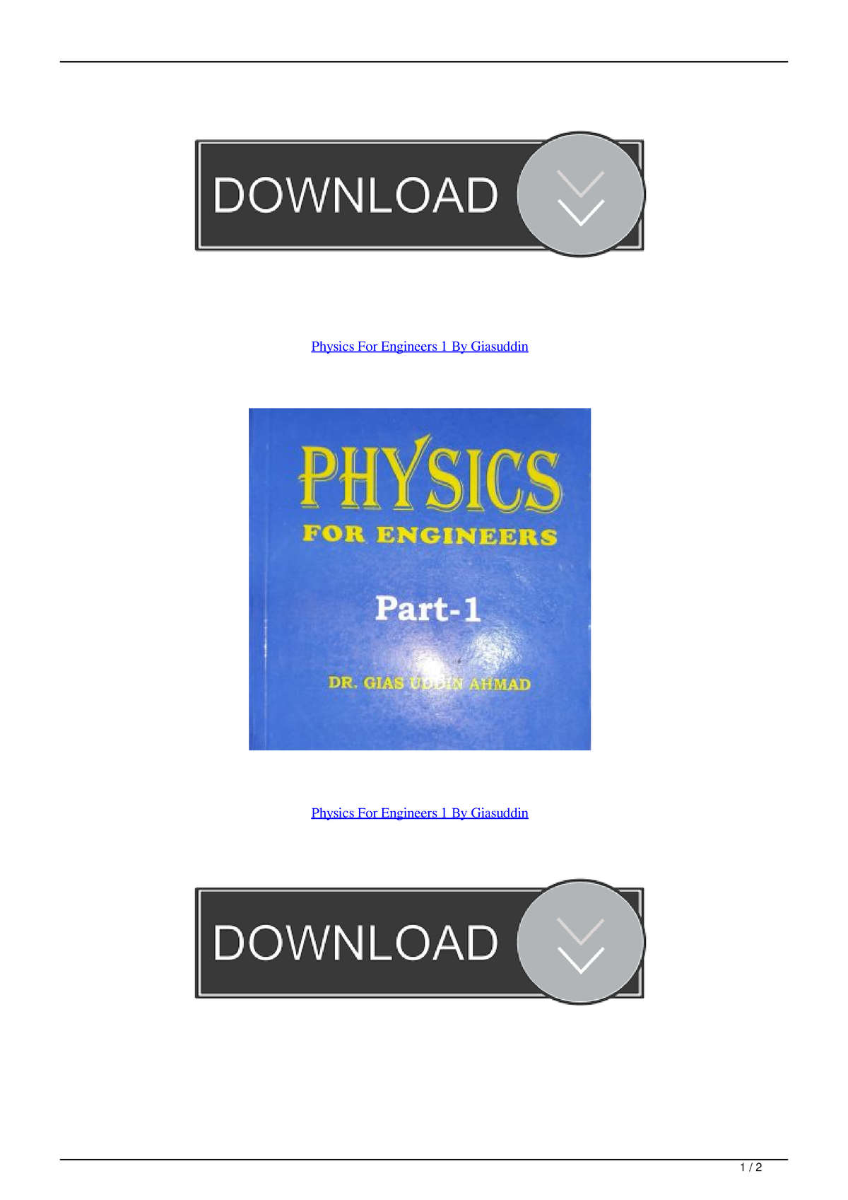 Pdfcoffee - Physics For Engineers 1 By Giasuddin Physics For Engineers 1 By  Giasuddin 1 / 2 Physics - Studocu